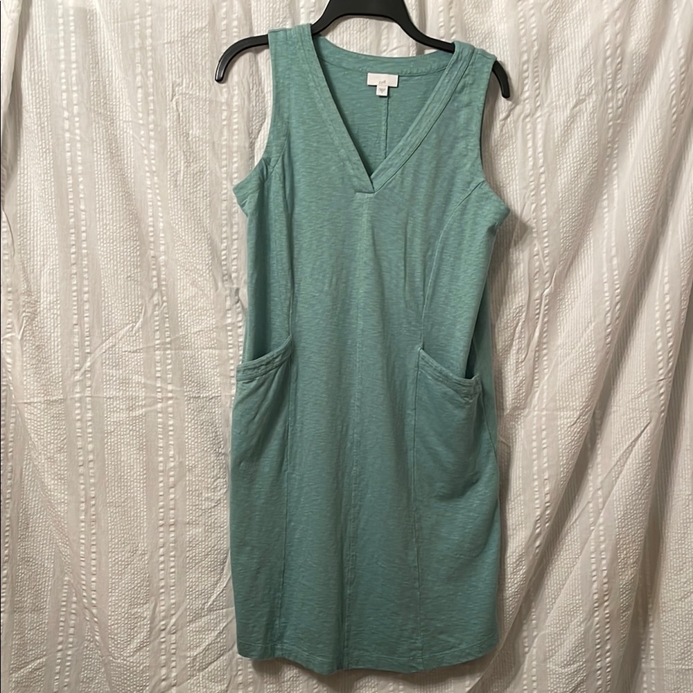 J. Jill Green aqua green sleeveless V-Neck Sheath casual dress cover up